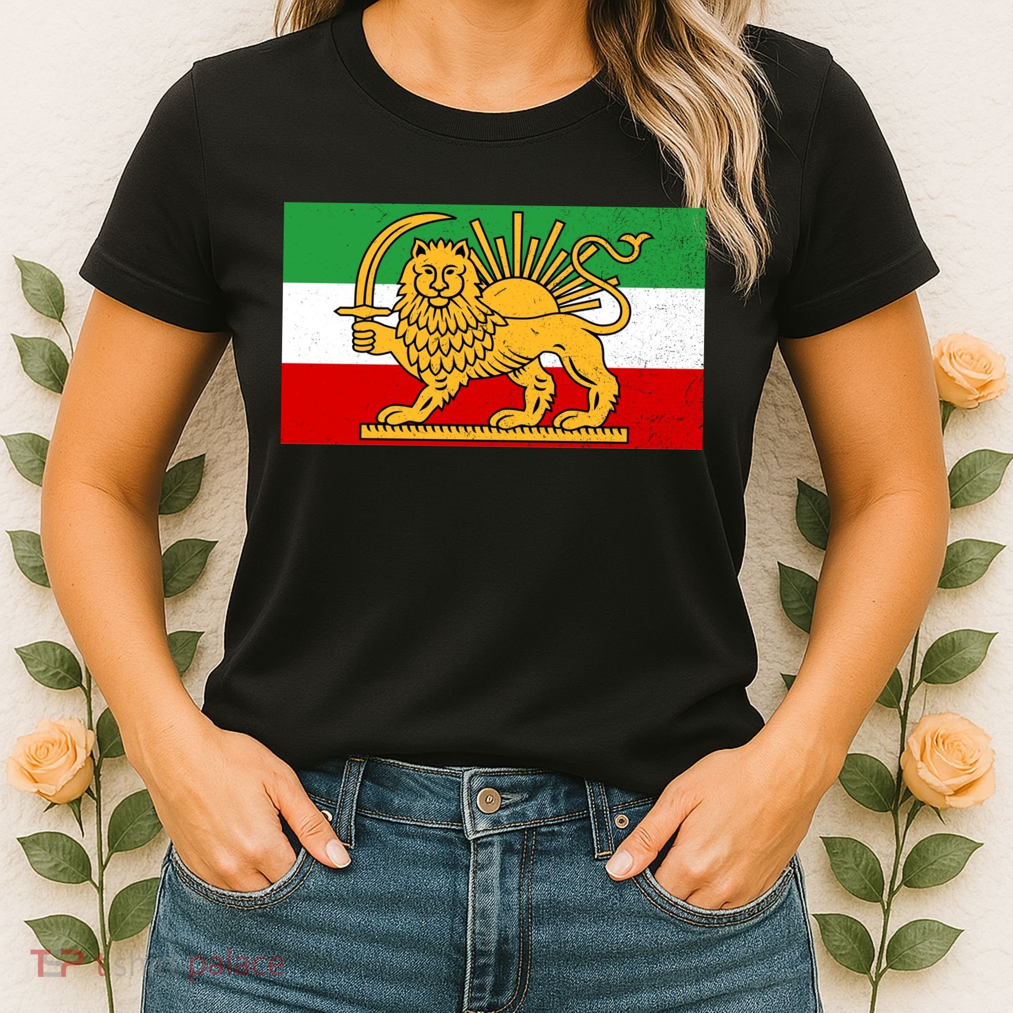 Iran Flag Lion And Sun Women's T-Shirt