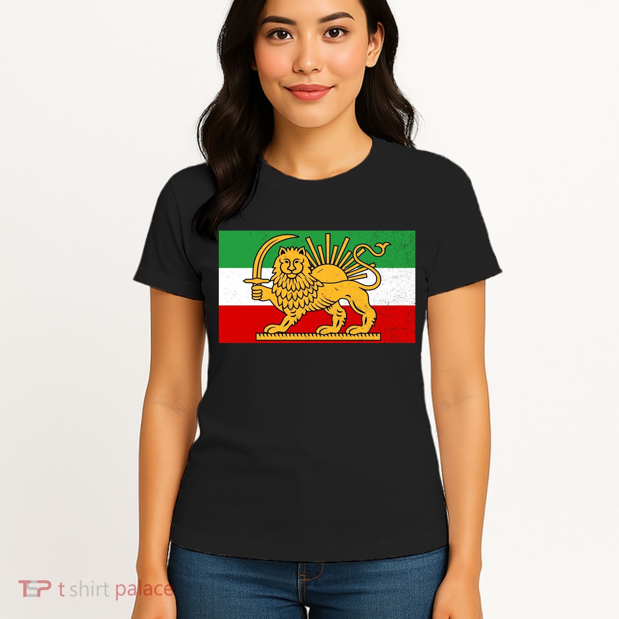 Iran Flag Lion And Sun Women's T-Shirt