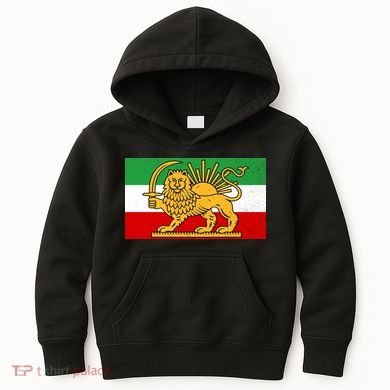 Iran Flag Lion And Sun Kids Hoodie