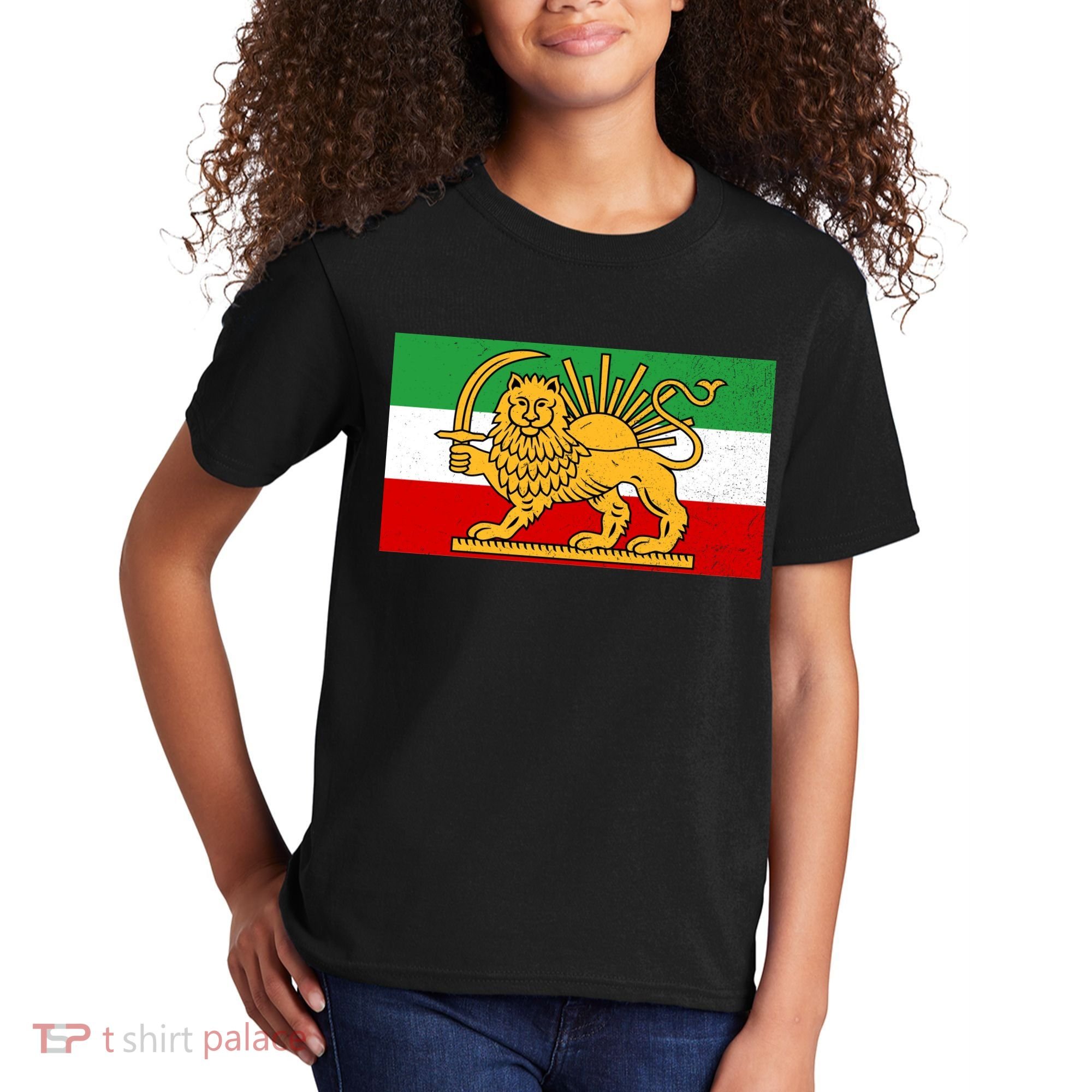 Iran Flag Lion And Sun Kids T-Shirt