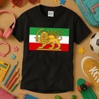 Iran Flag Lion And Sun Kids T-Shirt thumb 3