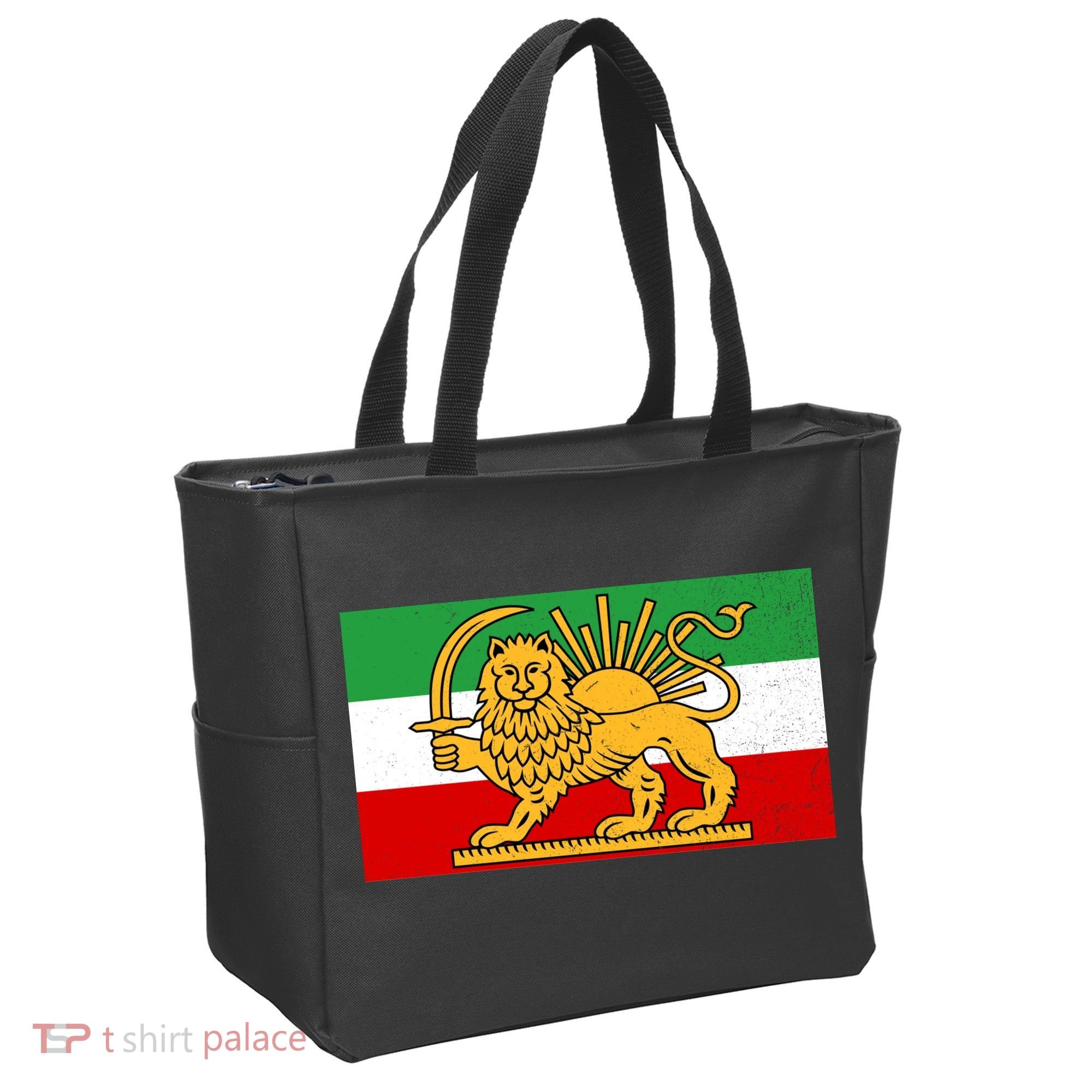 Iran Flag Lion And Sun Tote Bag