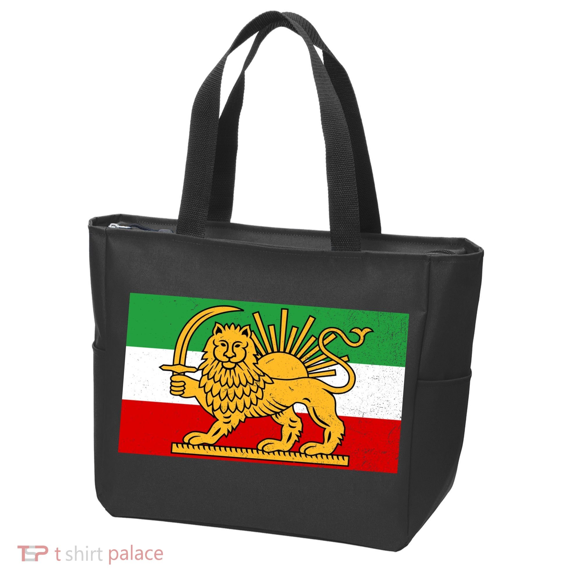Iran Flag Lion And Sun Tote Bag