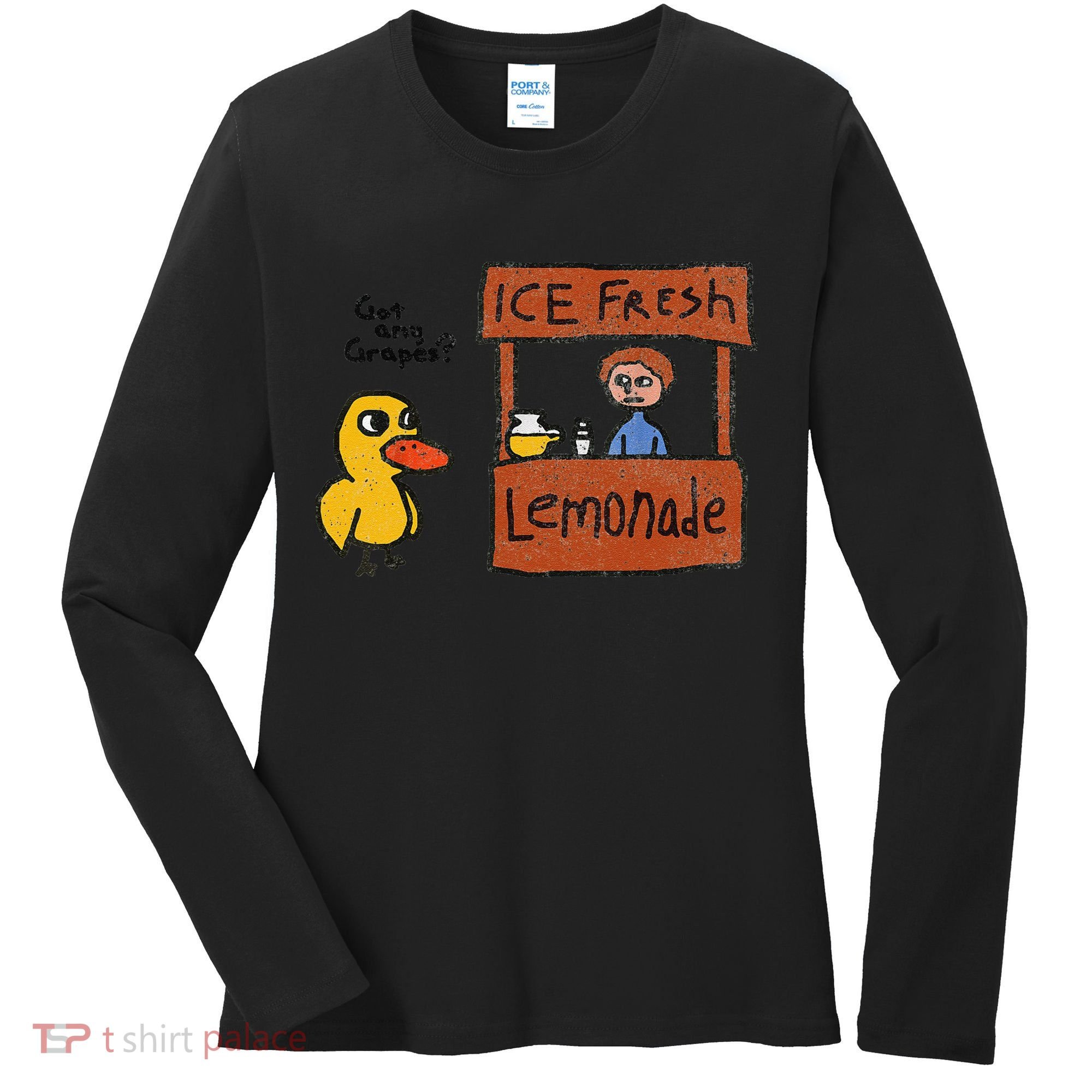 Ice Fresh Lemonade Got Any Grapes Duck Funny Gift Women's Long Sleeve Shirt
