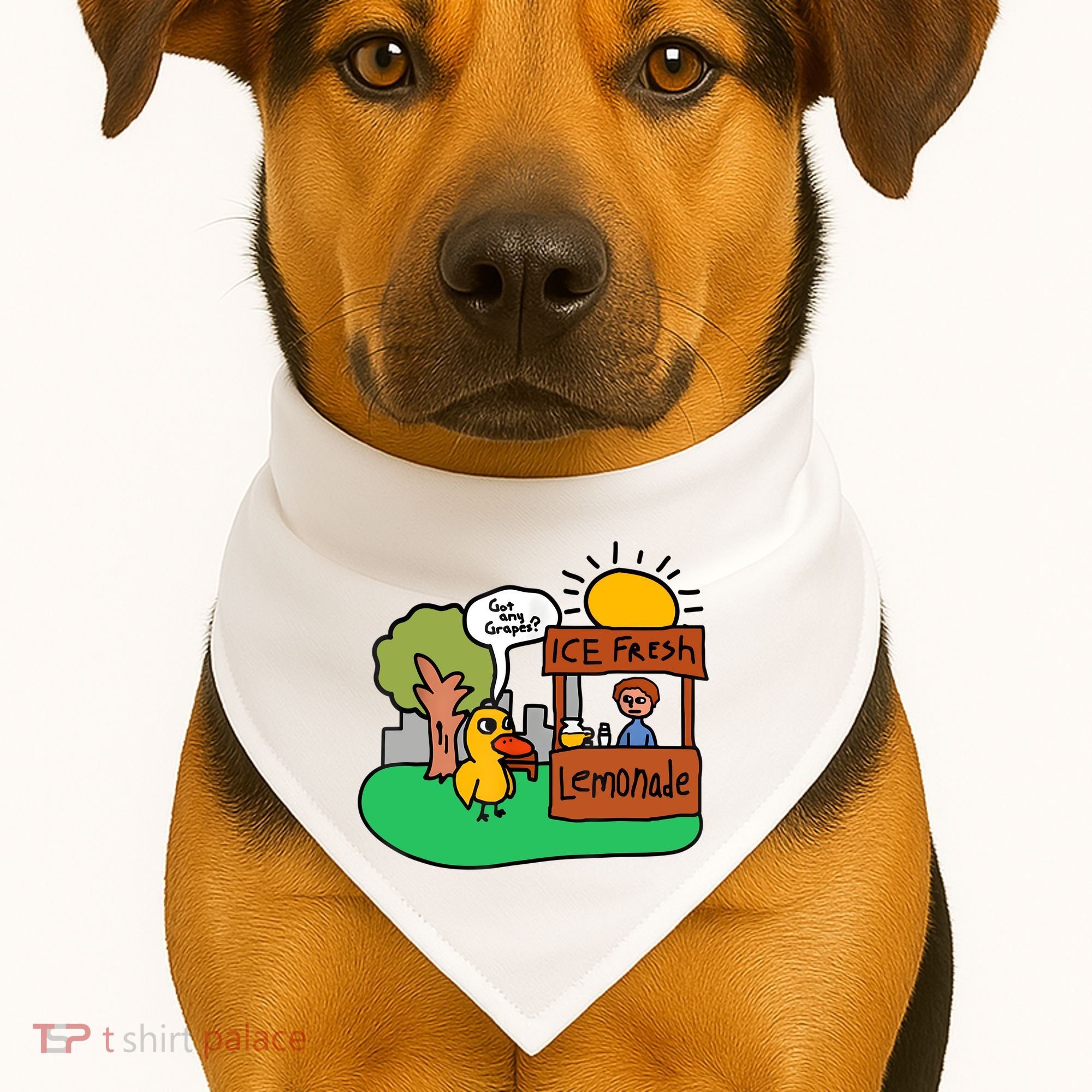 Ice Fresh Lemonade Got Any Grapes Duck Funny Gift USA-Made Doggie Bandana