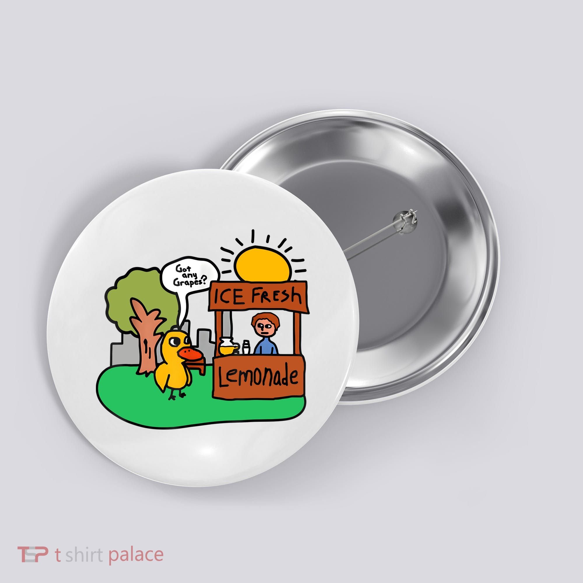 Ice Fresh Lemonade Got Any Grapes Duck Funny Gift Button