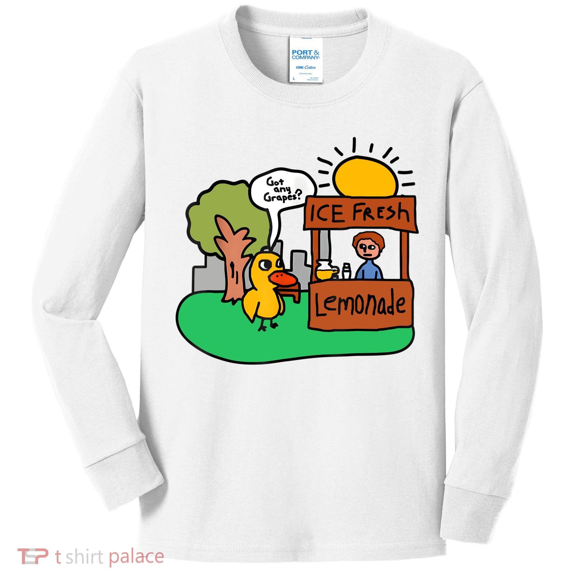 Ice Fresh Lemonade Got Any Grapes Duck Funny Gift Kids Long Sleeve Shirt