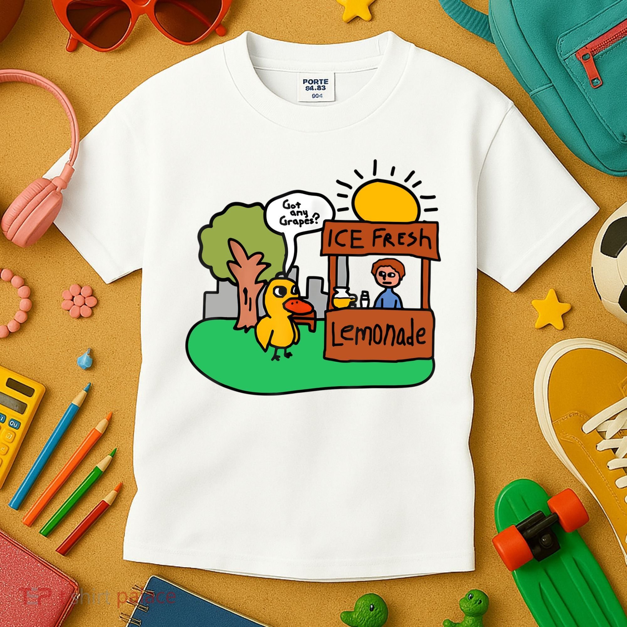 Ice Fresh Lemonade Got Any Grapes Duck Funny Gift Kids T-Shirt