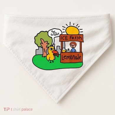 Ice Fresh Lemonade Got Any Grapes Duck Funny Gift USA-Made Doggie Bandana