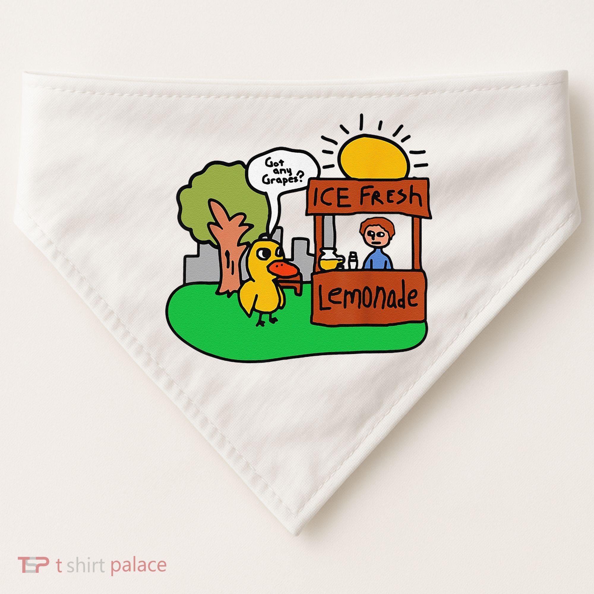 Ice Fresh Lemonade Got Any Grapes Duck Funny Gift USA-Made Doggie Bandana