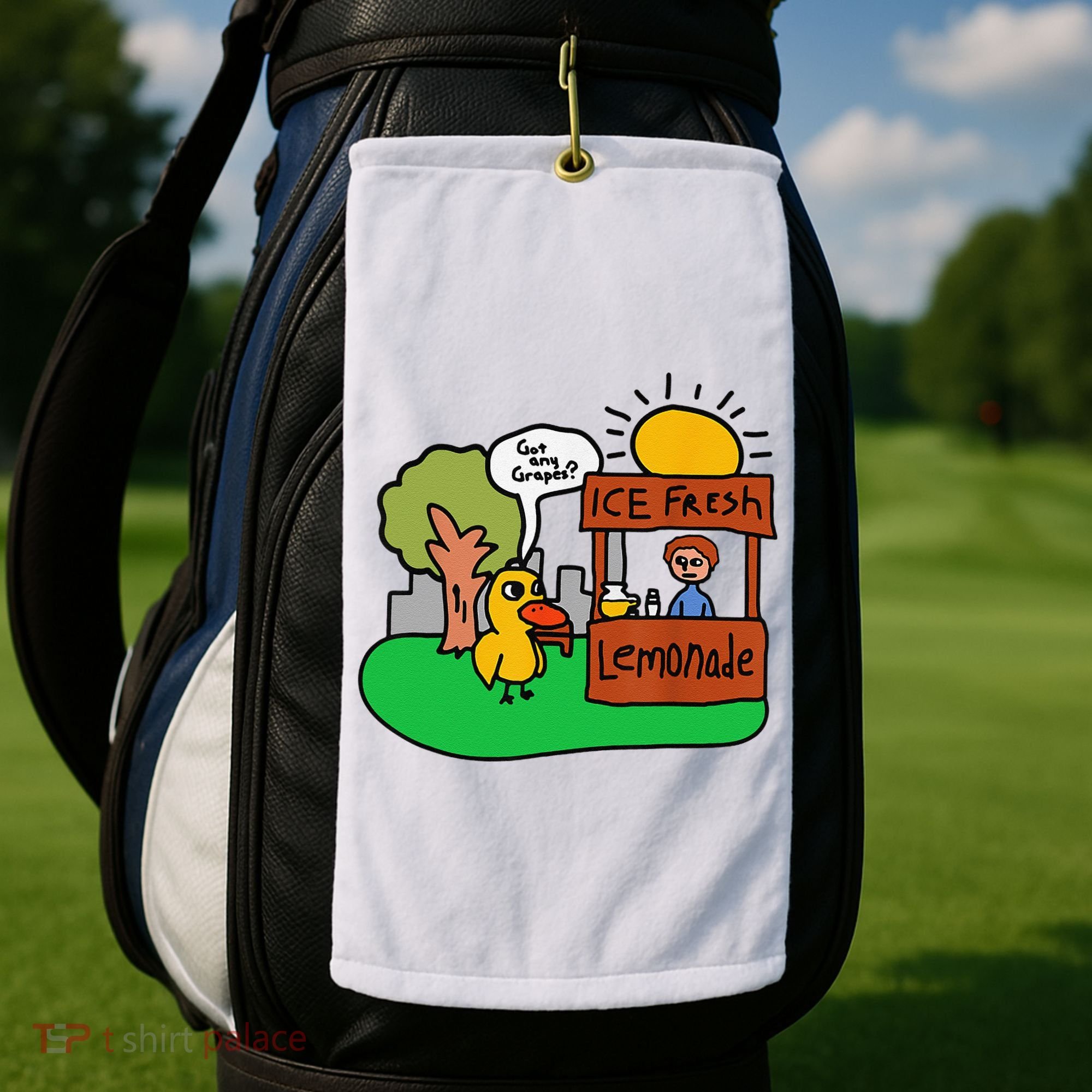 Ice Fresh Lemonade Got Any Grapes Duck Funny Gift Golf Towel