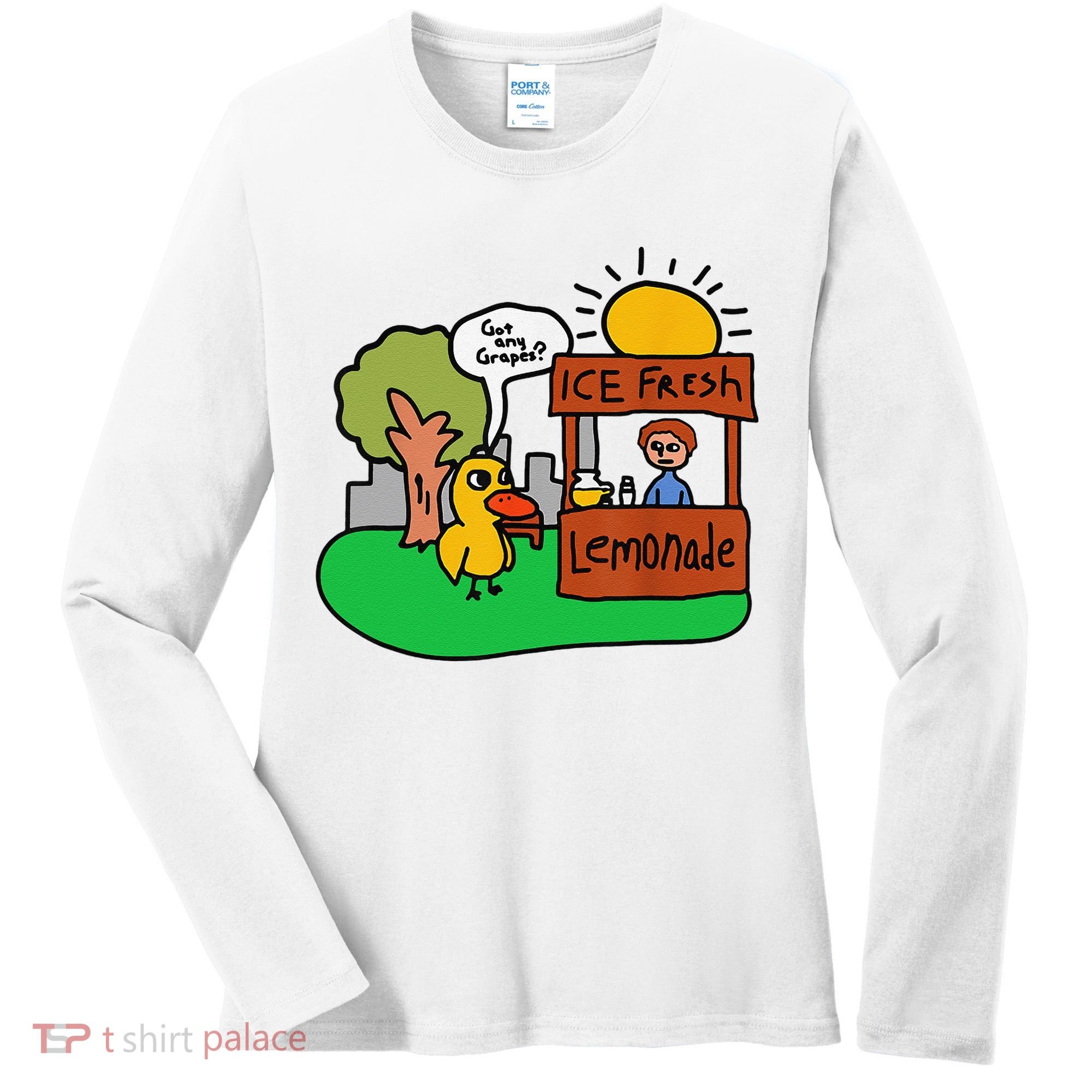Ice Fresh Lemonade Got Any Grapes Duck Funny Gift Women's Long Sleeve Shirt