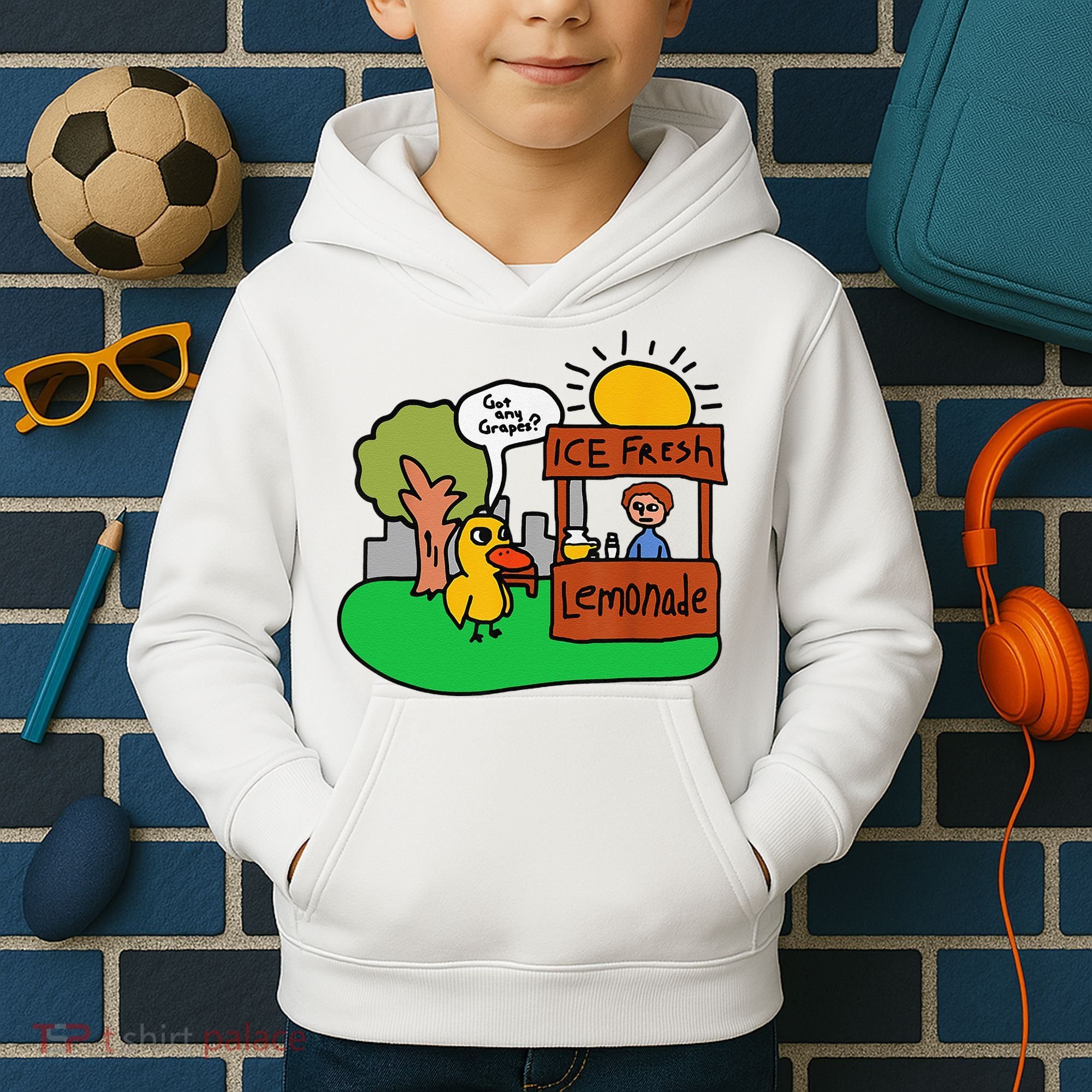 Ice Fresh Lemonade Got Any Grapes Duck Funny Gift Kids Hoodie