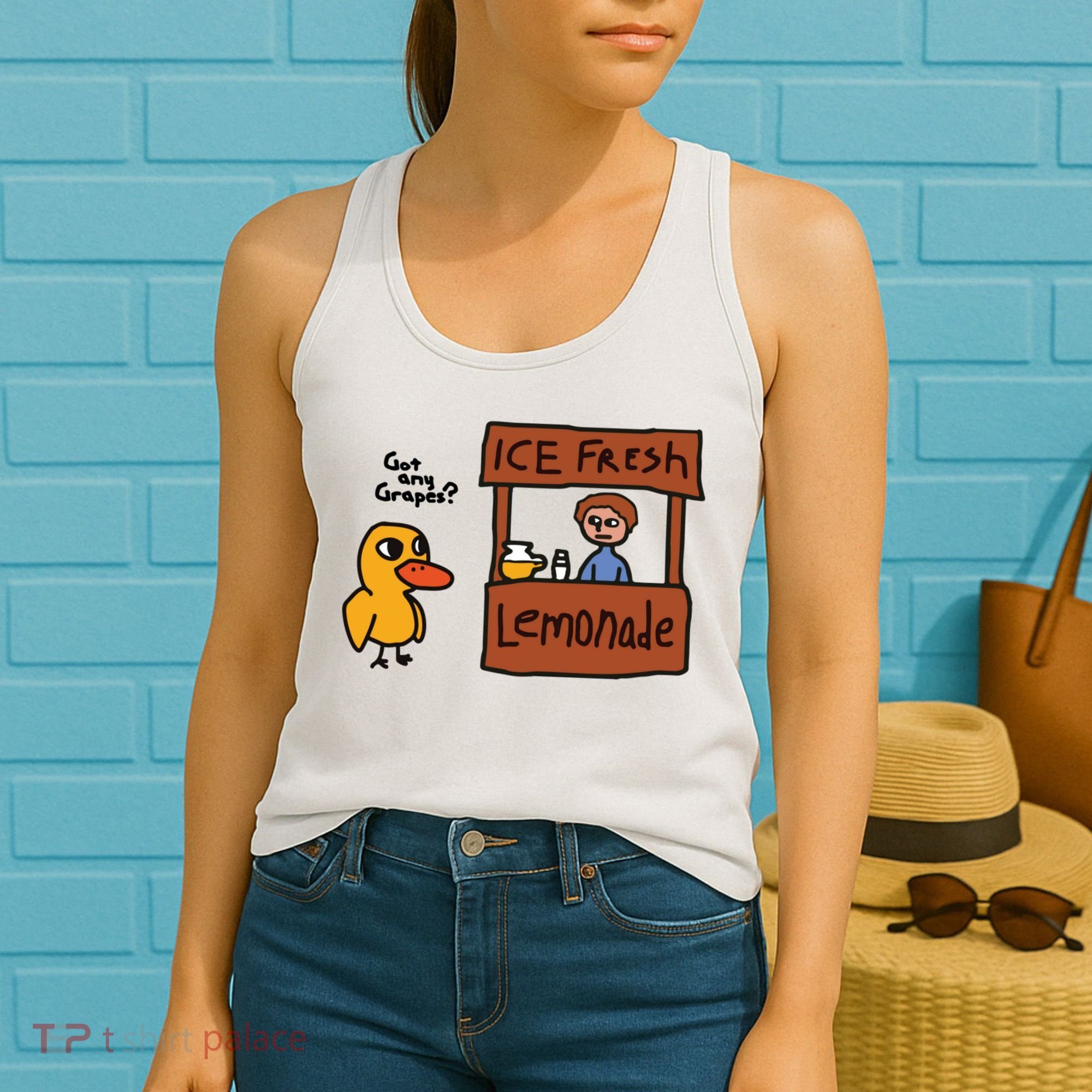 Ice Fresh Lemonade Got Any Grapes Duck Funny Ice Fresh Women's Tank Top