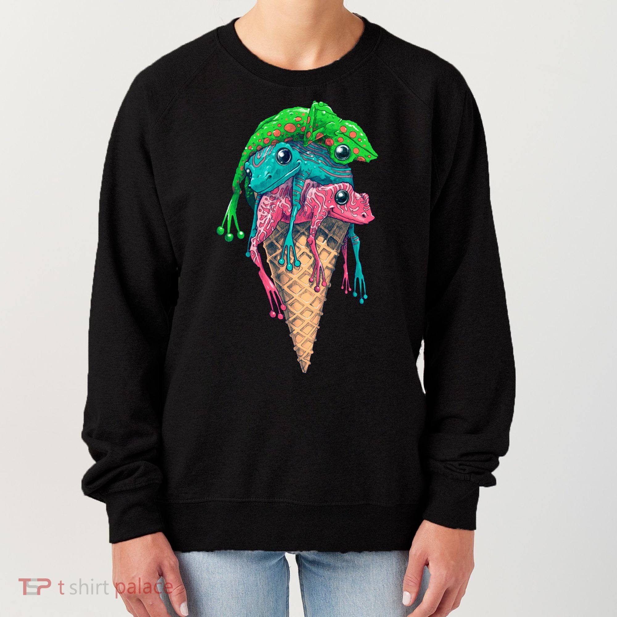 Icecream Frog Lover Food Funny Women's Sweatshirt