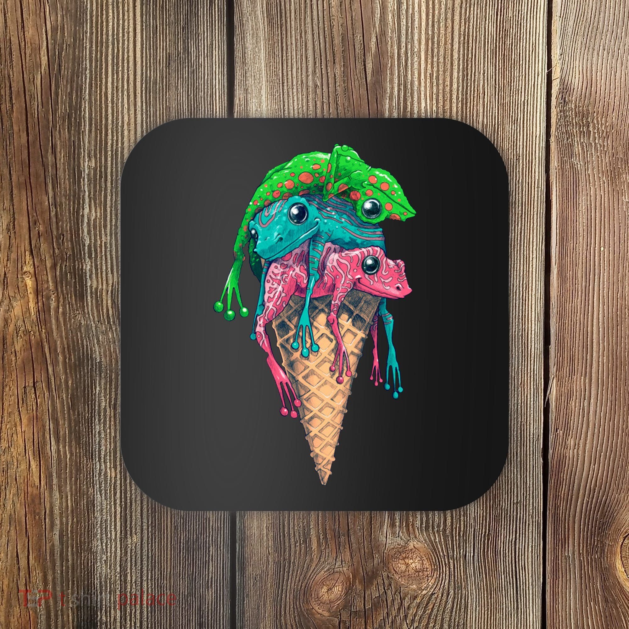 Icecream Frog Lover Food Funny Coaster