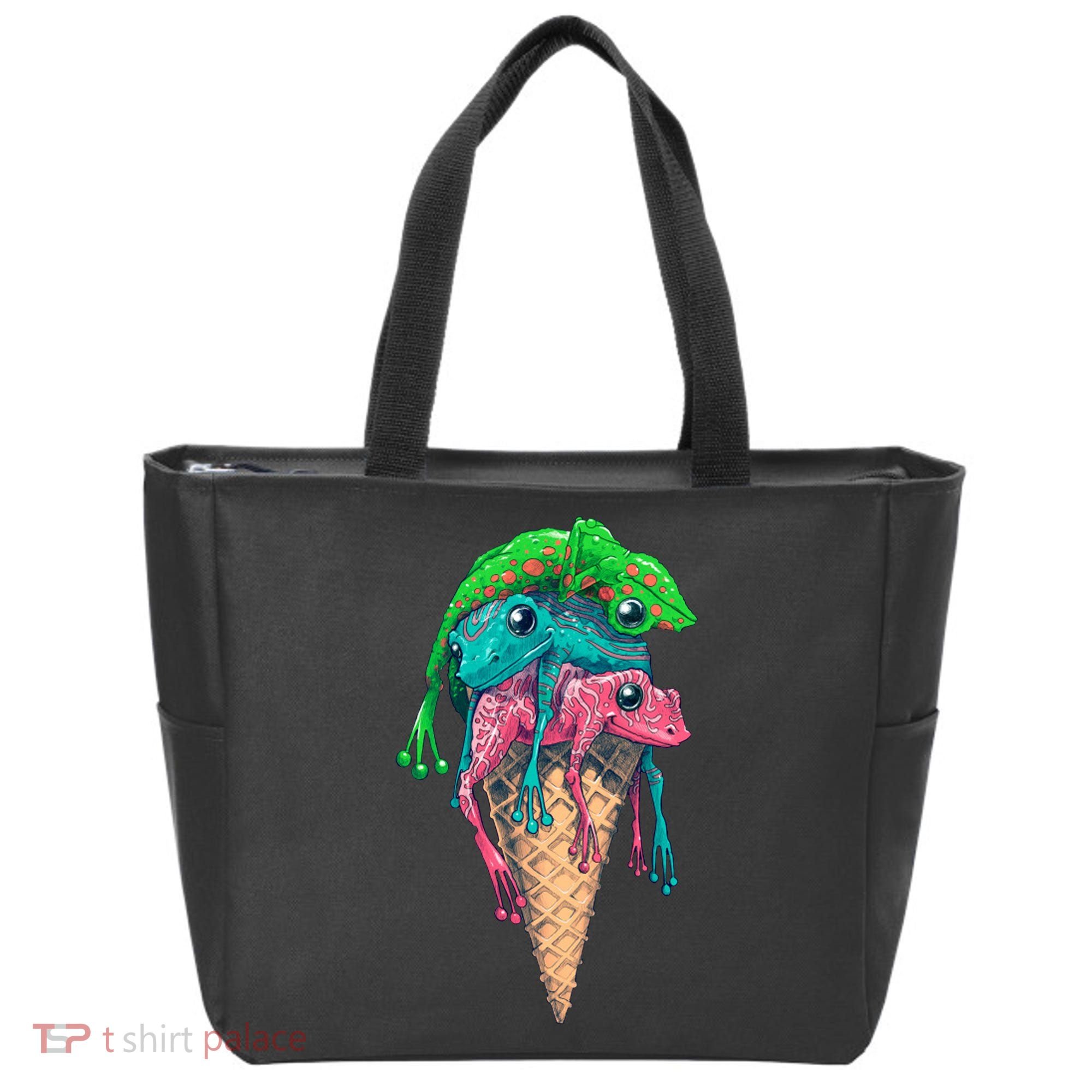 Icecream Frog Lover Food Funny Tote Bag