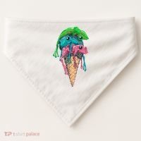 Icecream Frog Lover Food Funny USA-Made Doggie Bandana thumb 0