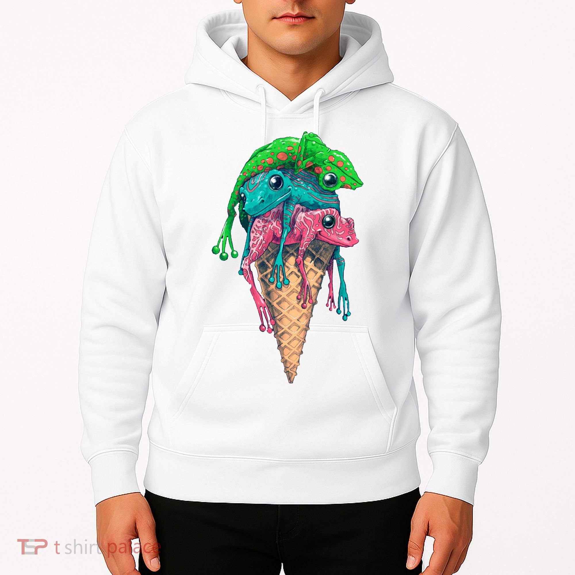 Icecream Frog Lover Food Funny Hoodie