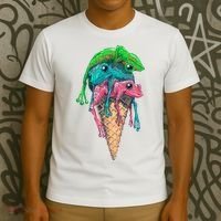 Icecream Frog Lover Food Funny T-Shirt thumb 3