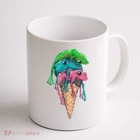 Icecream Frog Lover Food Funny Coffee Mug thumb 1