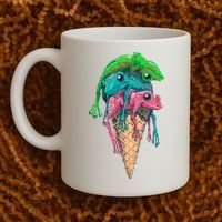 Icecream Frog Lover Food Funny Coffee Mug thumb 2
