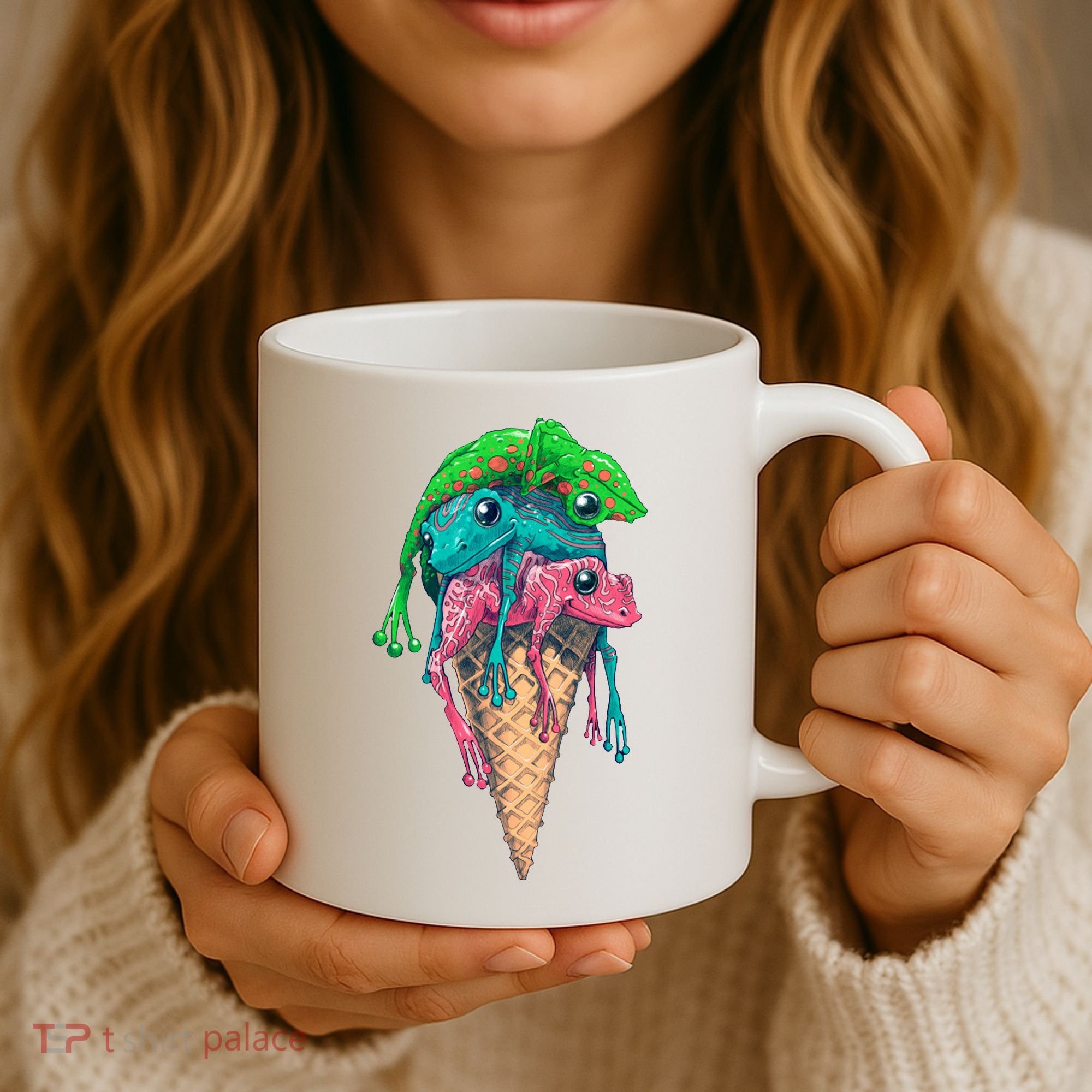 Icecream Frog Lover Food Funny Coffee Mug
