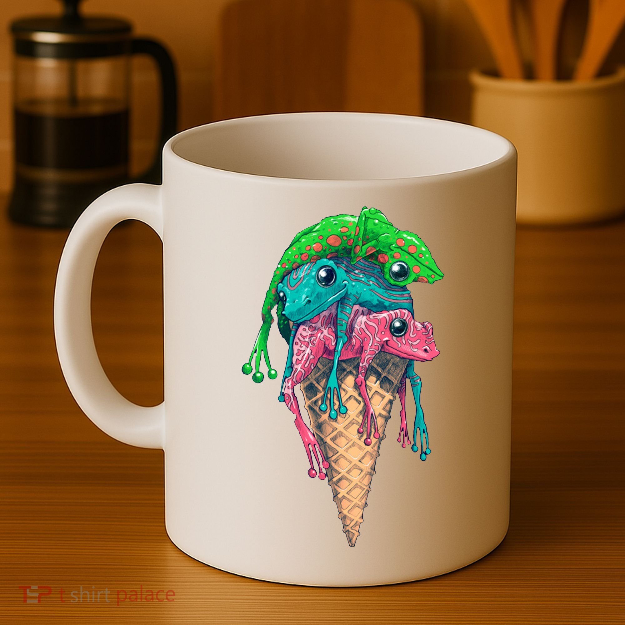 Icecream Frog Lover Food Funny Coffee Mug