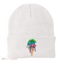 Icecream Frog Lover Food Funny Beanie thumb 0
