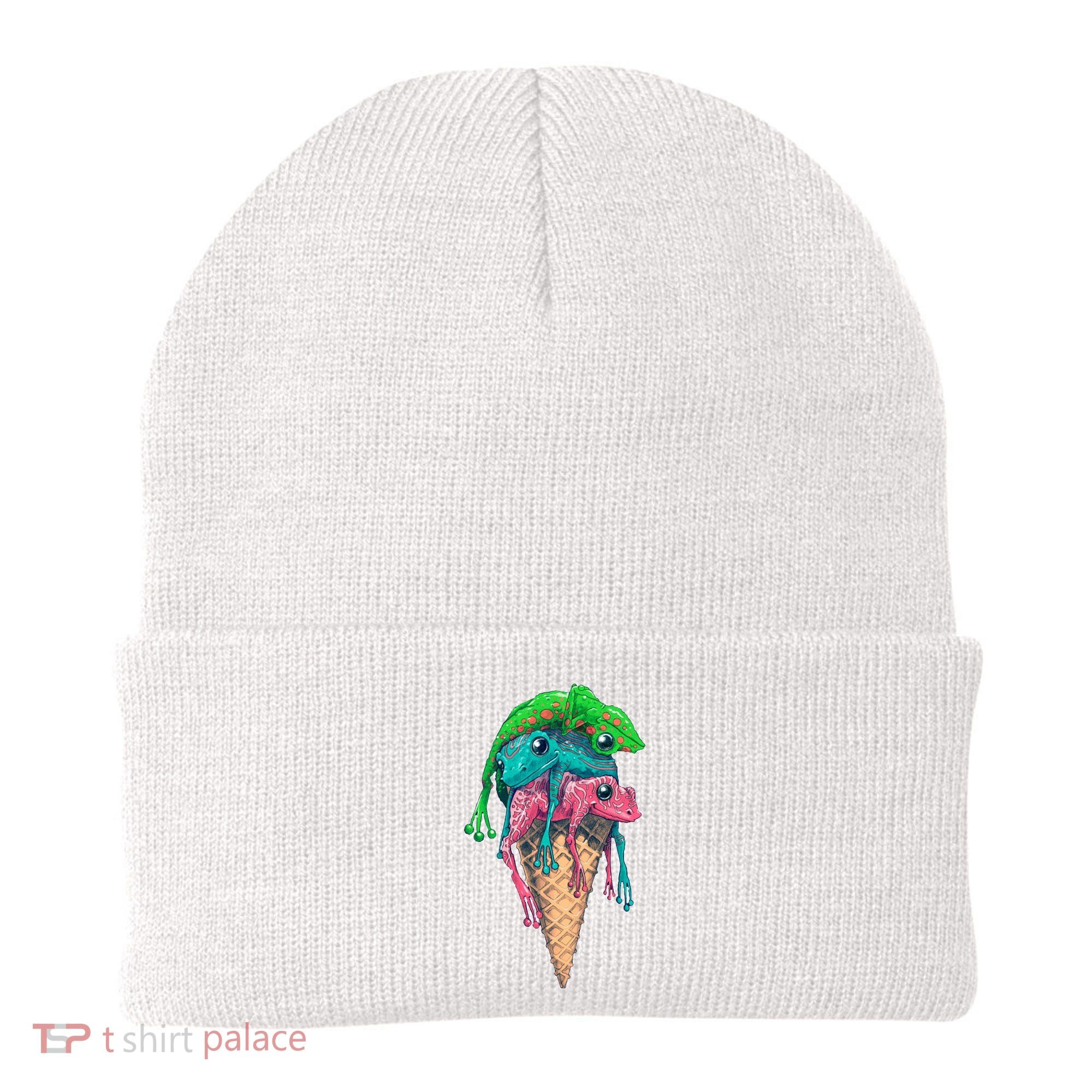 Icecream Frog Lover Food Funny Beanie