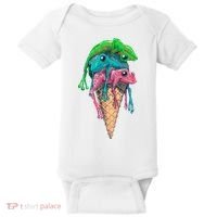 Icecream Frog Lover Food Funny Baby Bodysuit thumb 0