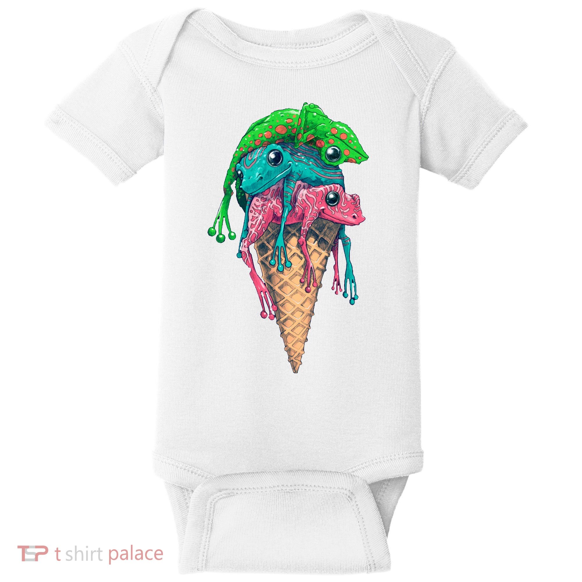 Icecream Frog Lover Food Funny Baby Bodysuit