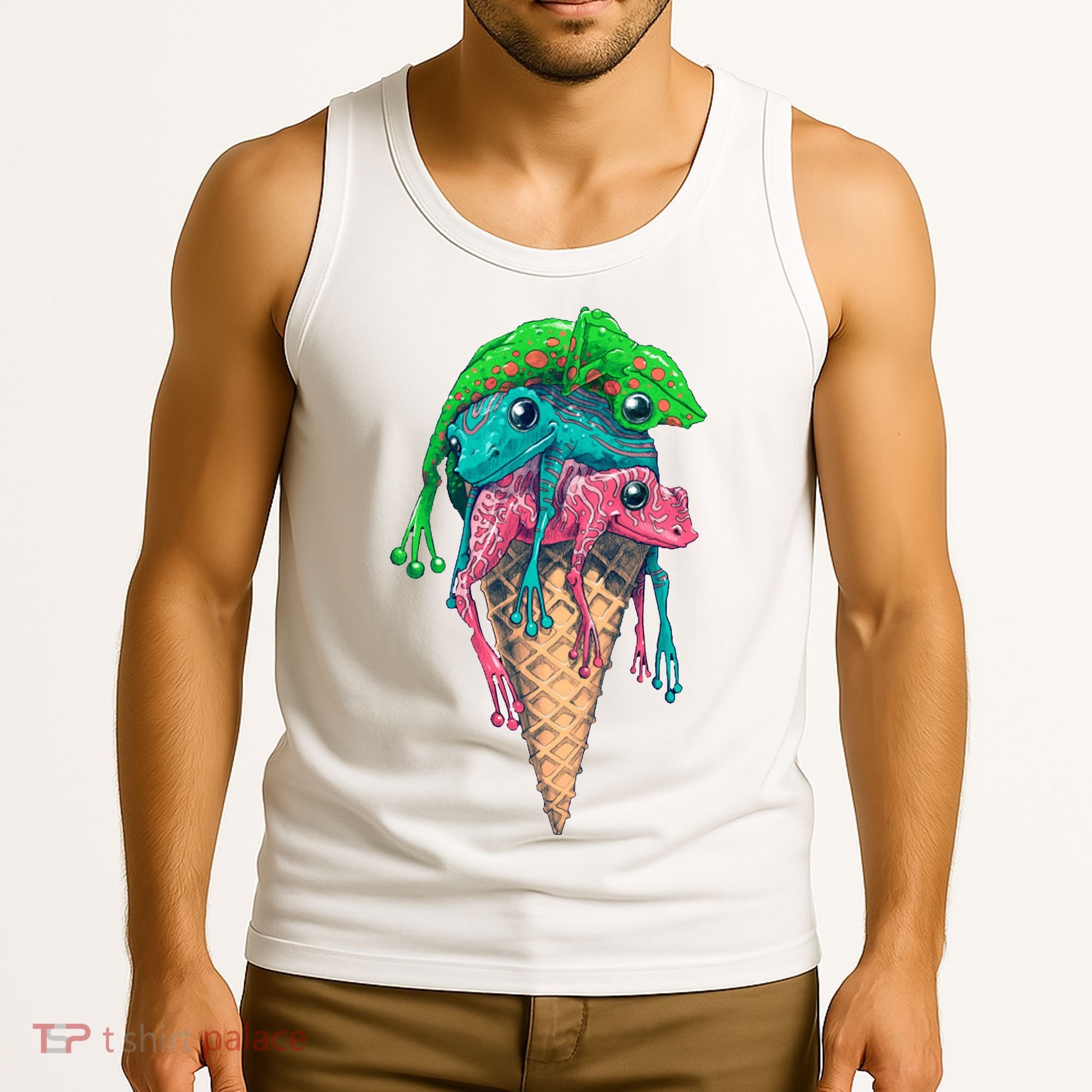 Icecream Frog Lover Food Funny Tank Top