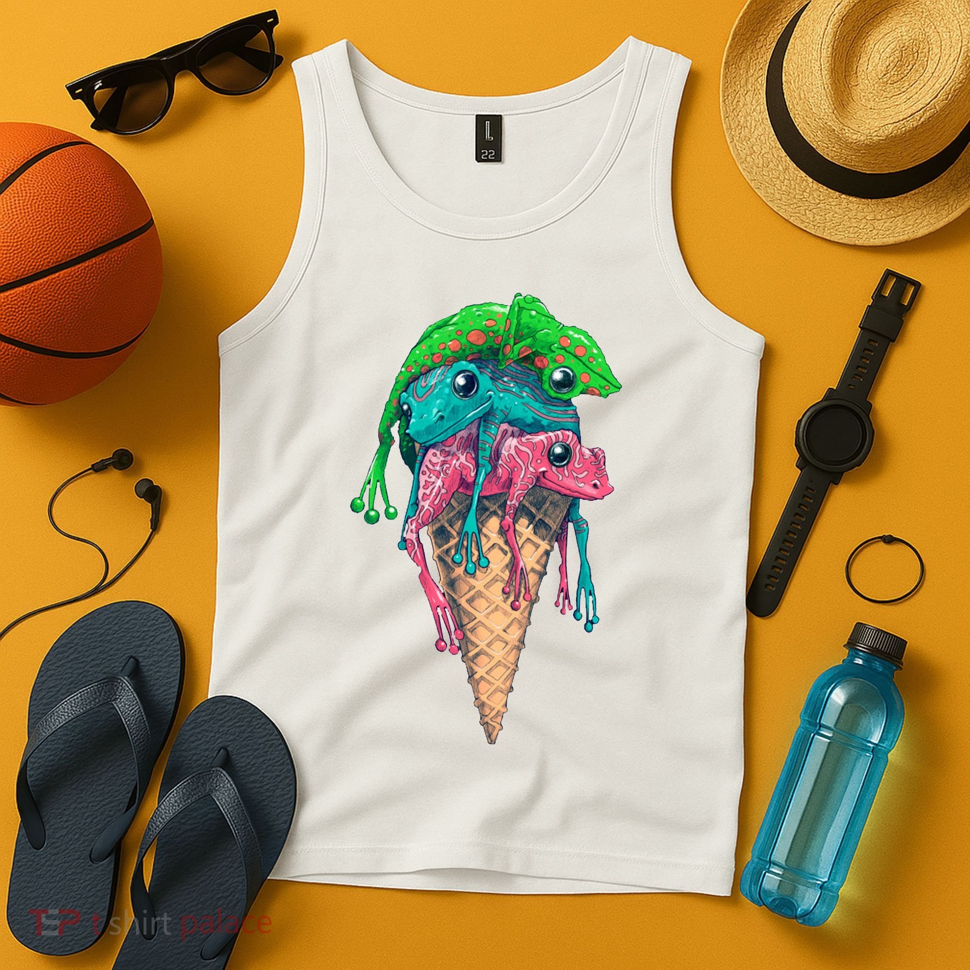 Icecream Frog Lover Food Funny Tank Top