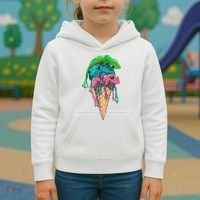 Icecream Frog Lover Food Funny Kids Hoodie thumb 3