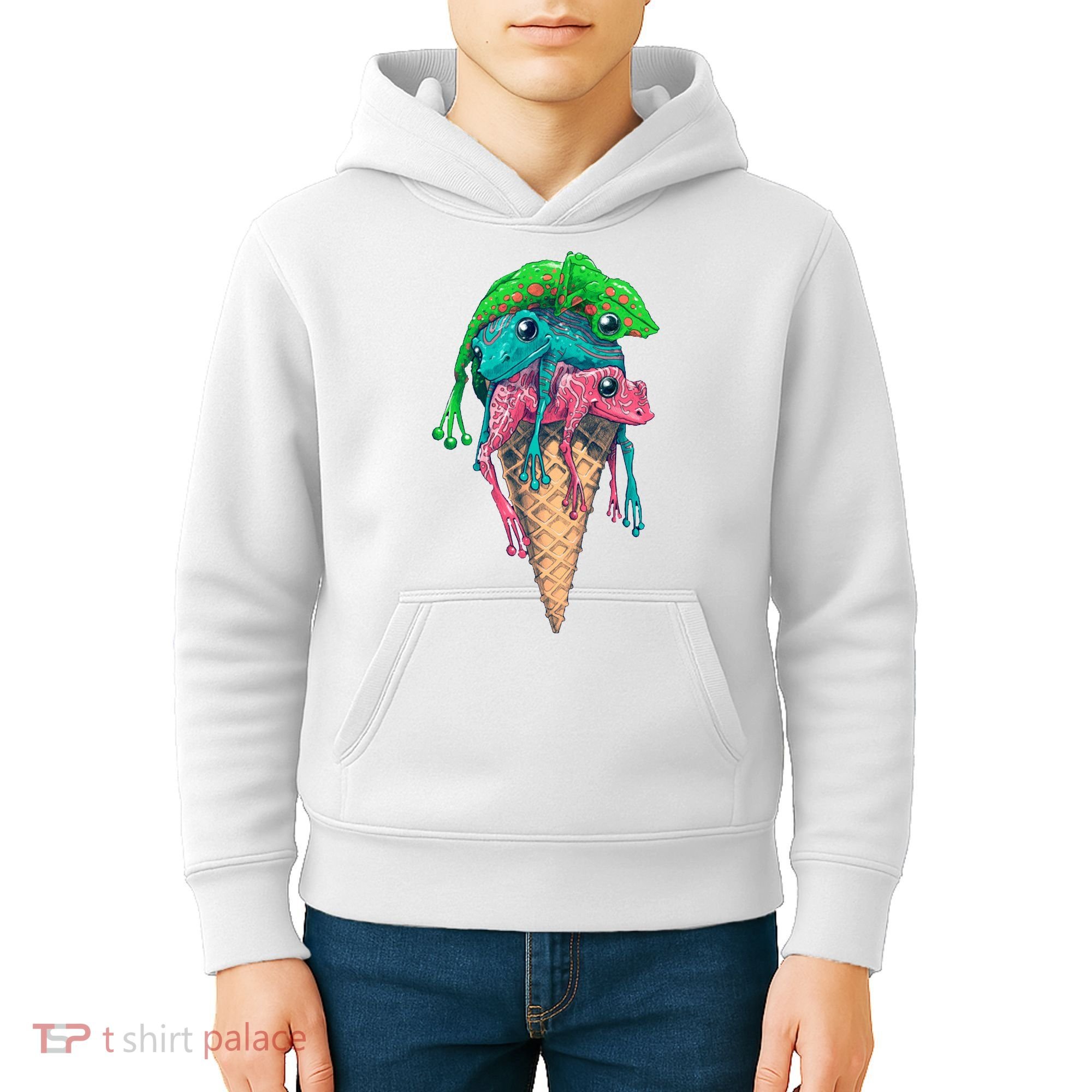 Icecream Frog Lover Food Funny Kids Hoodie