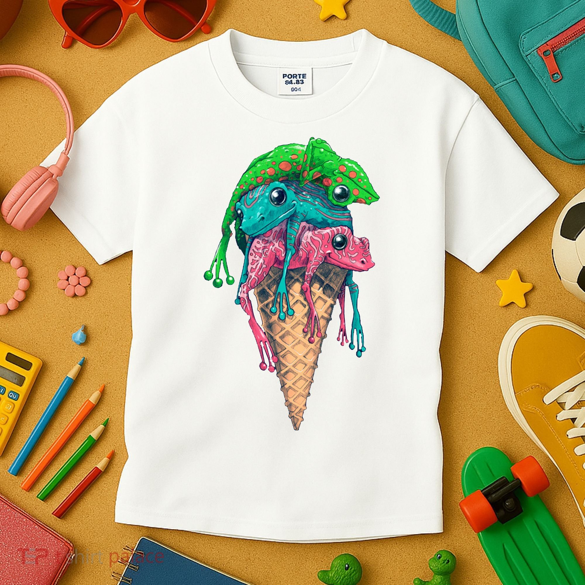 Icecream Frog Lover Food Funny Kids T-Shirt