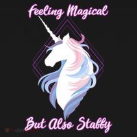 I Feel Magical But Also Stabby Funny Unicorn Gift Doggie Tank thumb 4