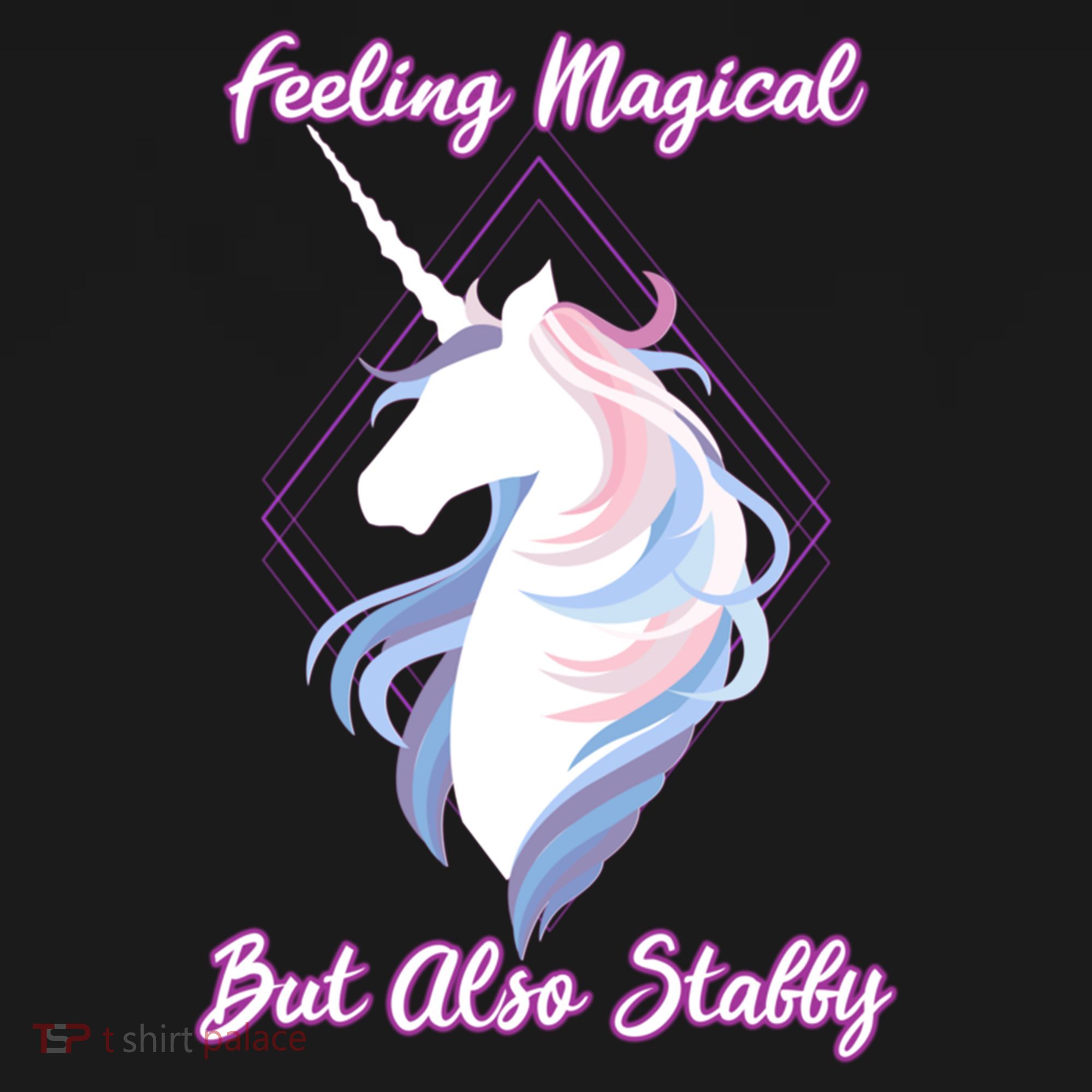 I Feel Magical But Also Stabby Funny Unicorn Gift Doggie Tank