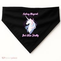 I Feel Magical But Also Stabby Funny Unicorn Gift USA-Made Doggie Bandana thumb 0
