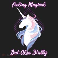I Feel Magical But Also Stabby Funny Unicorn Gift Beanie thumb 2