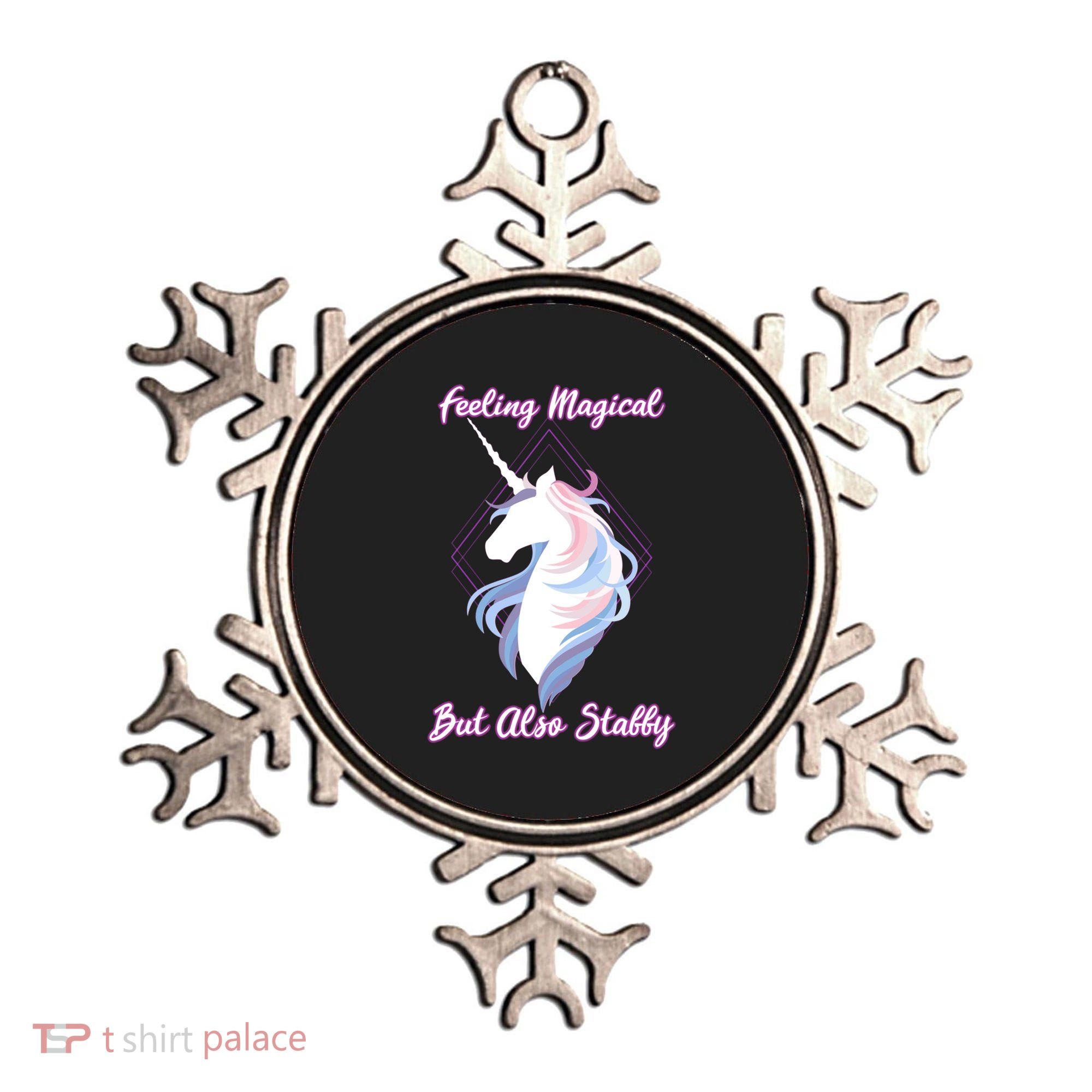 I Feel Magical But Also Stabby Funny Unicorn Gift Ornament
