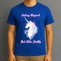 I Feel Magical But Also Stabby Funny Unicorn Gift T-Shirt thumb 3