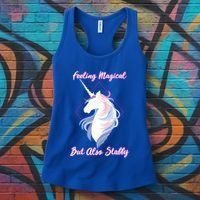I Feel Magical But Also Stabby Funny Unicorn Gift Women's Tank Top thumb 3