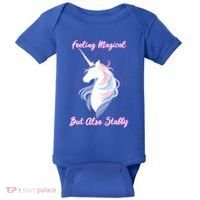 I Feel Magical But Also Stabby Funny Unicorn Gift Baby Bodysuit thumb 0
