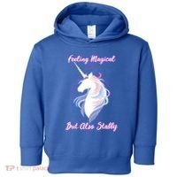 I Feel Magical But Also Stabby Funny Unicorn Gift Toddler Hoodie thumb 0