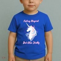 I Feel Magical But Also Stabby Funny Unicorn Gift Toddler T-Shirt thumb 2