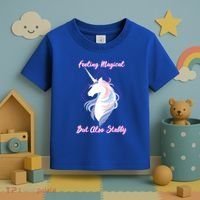 I Feel Magical But Also Stabby Funny Unicorn Gift Toddler T-Shirt thumb 3