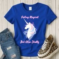 I Feel Magical But Also Stabby Funny Unicorn Gift Women's T-Shirt thumb 3