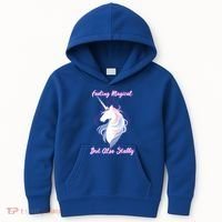 I Feel Magical But Also Stabby Funny Unicorn Gift Kids Hoodie thumb 0